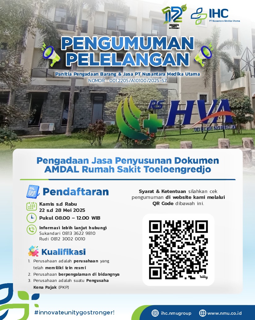 Pengadaan Jasa Penyusunan Dokumen AMDAL Rumah Sakit Toeloengredjo