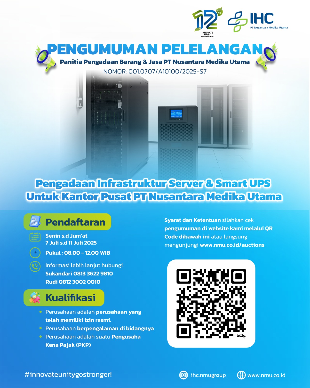 Pengadaan Infrastruktur Server & Smart UPS Untuk Kantor Pusat PT Nusantara Medika Utama