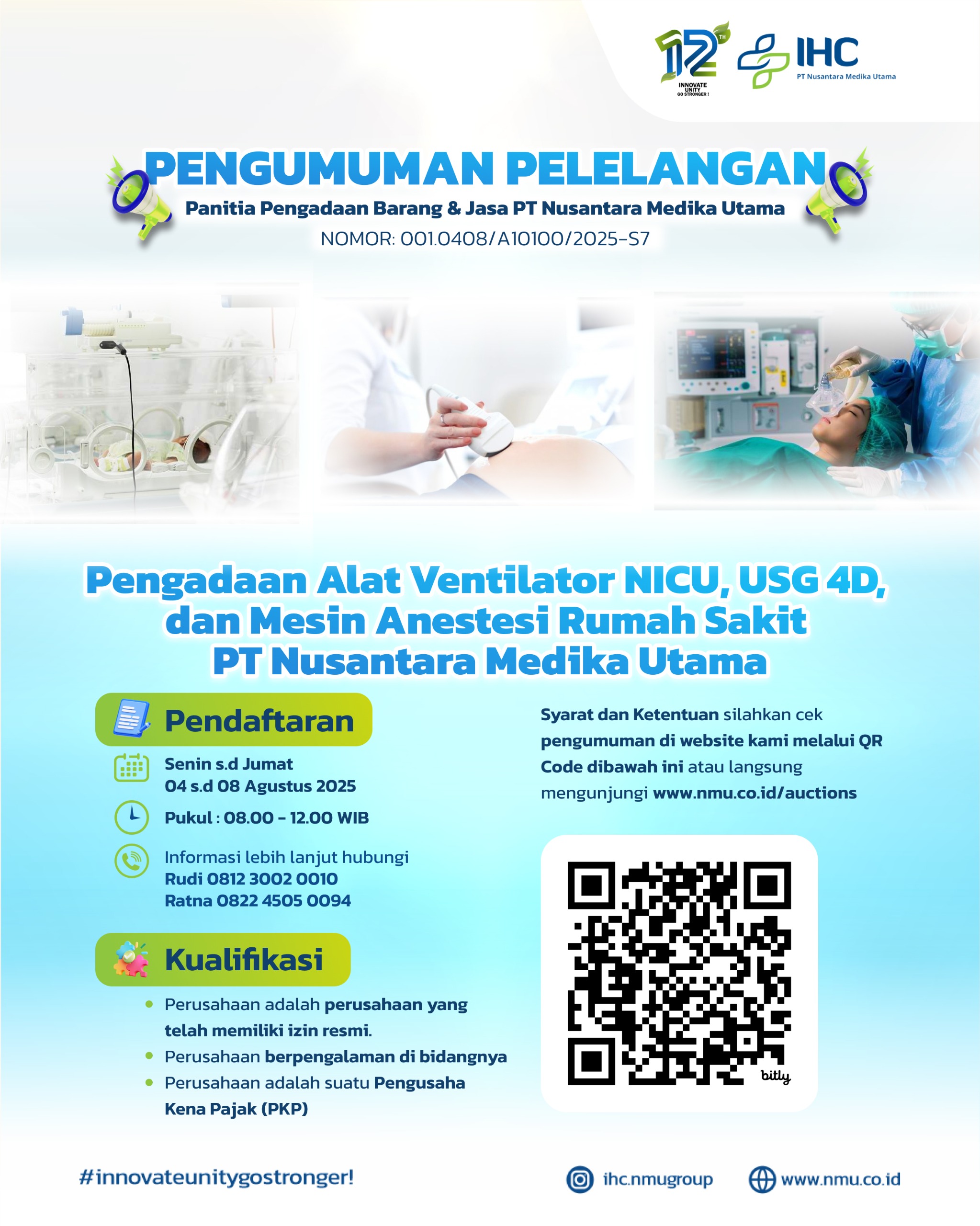Pengadaan Alat Ventilator NICU, USG 4D, dan Mesin Anestesi Rumah Sakit PT Nusantara Medika Utama