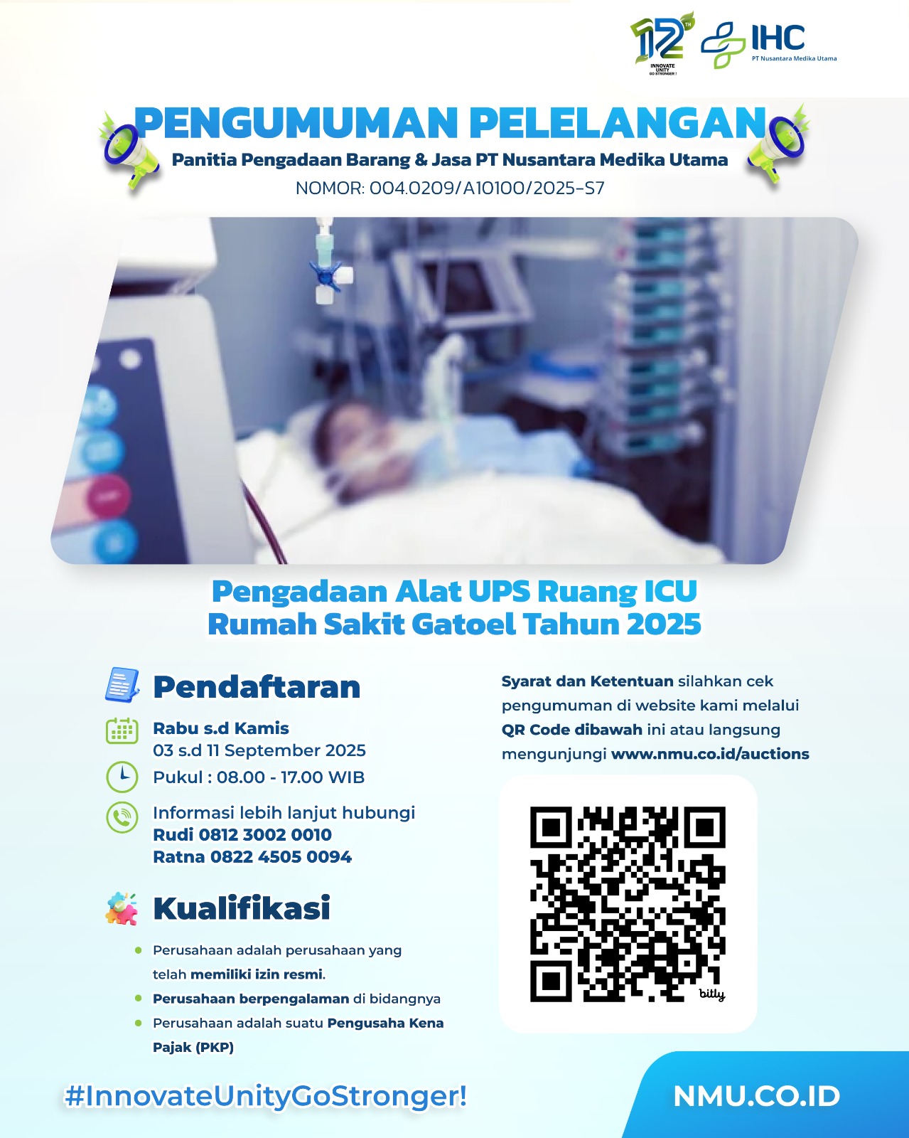 Pengadaan Alat UPS Ruang ICU Rumah Sakit Gatoel Tahun 2025