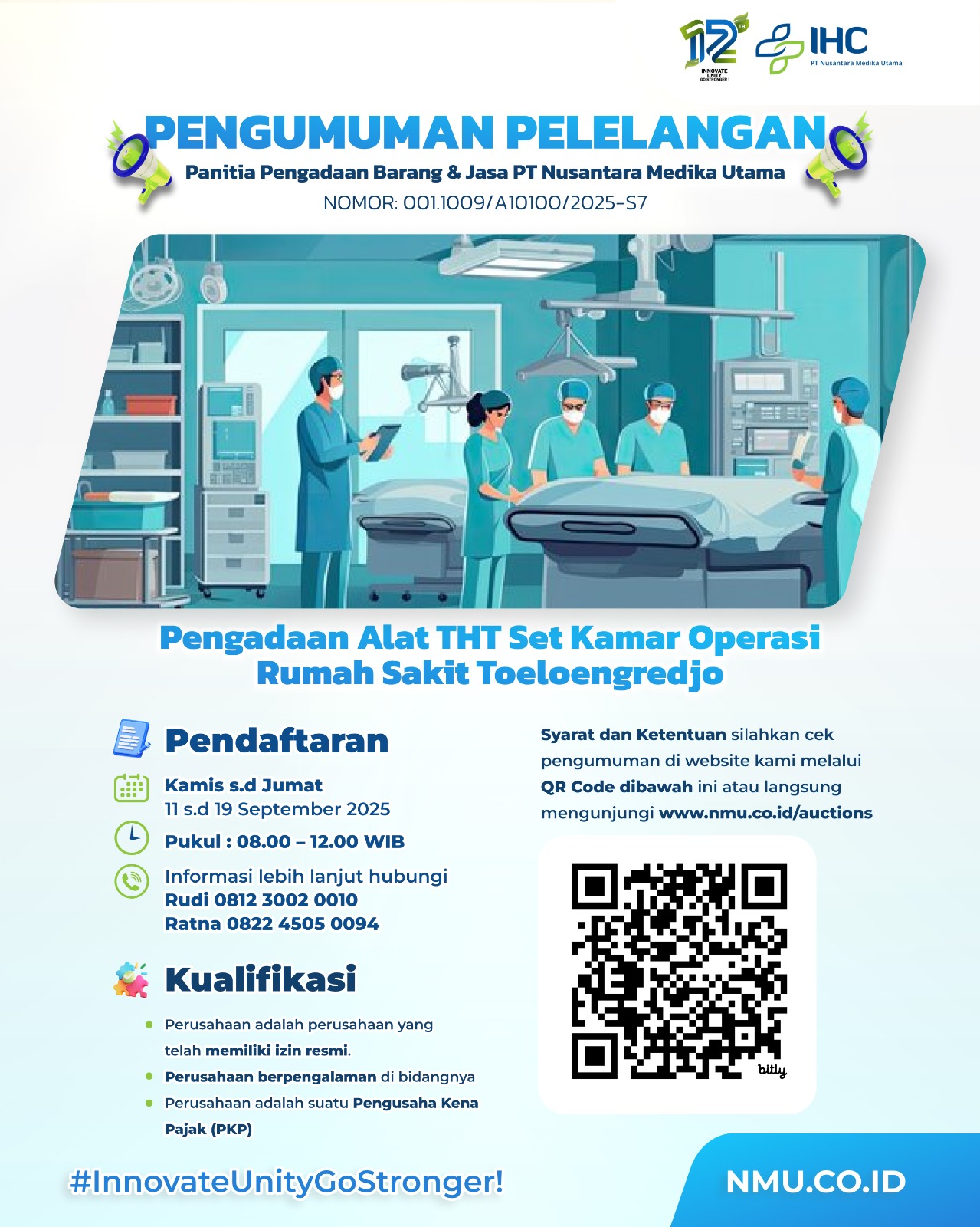 Pengadaan Alat THT Set Kamar Operasi Rumah Sakit Toeloengredjo
