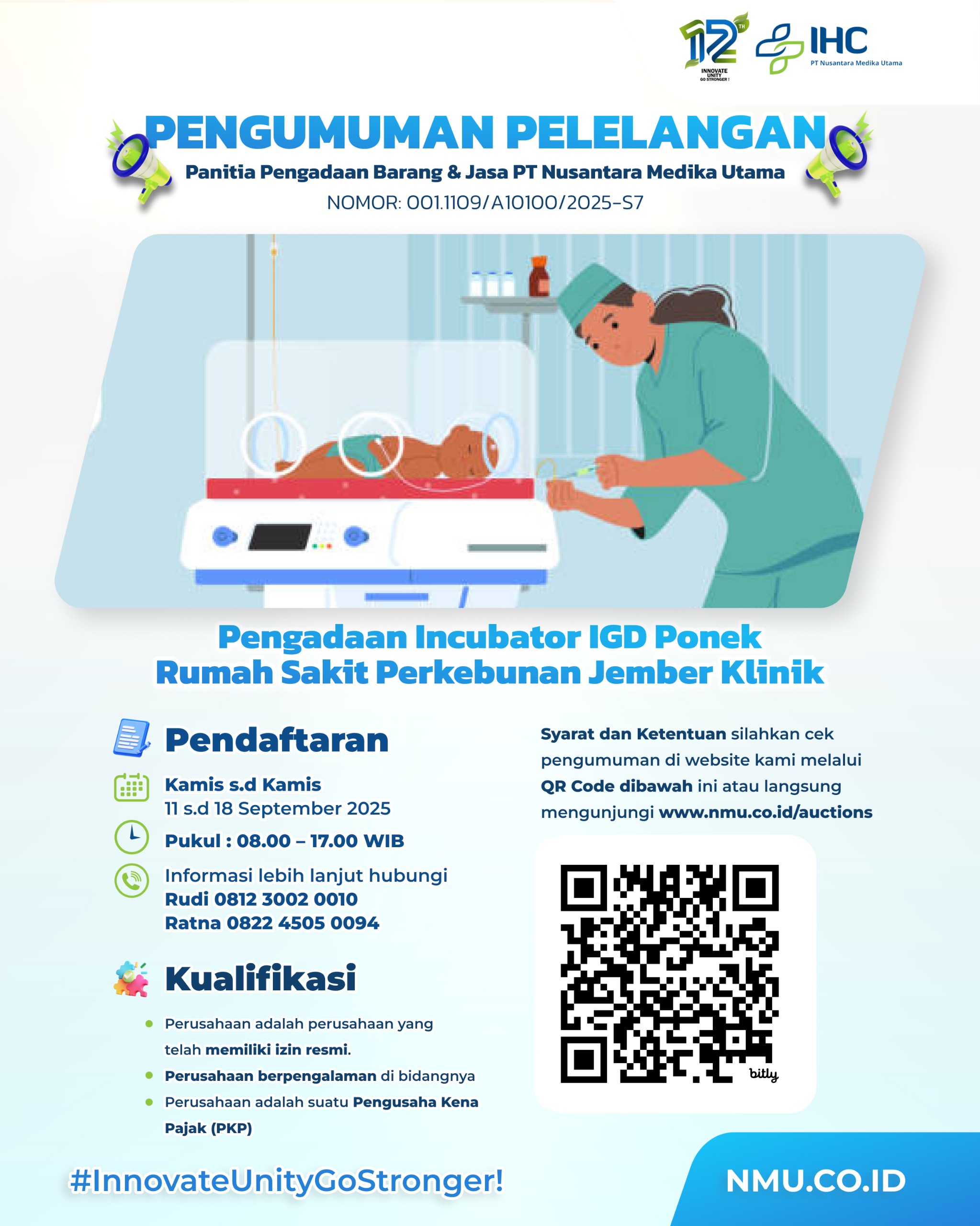 Pengadaan Incubator IGD Ponek Rumah Sakit Perkebunan Jember Klinik