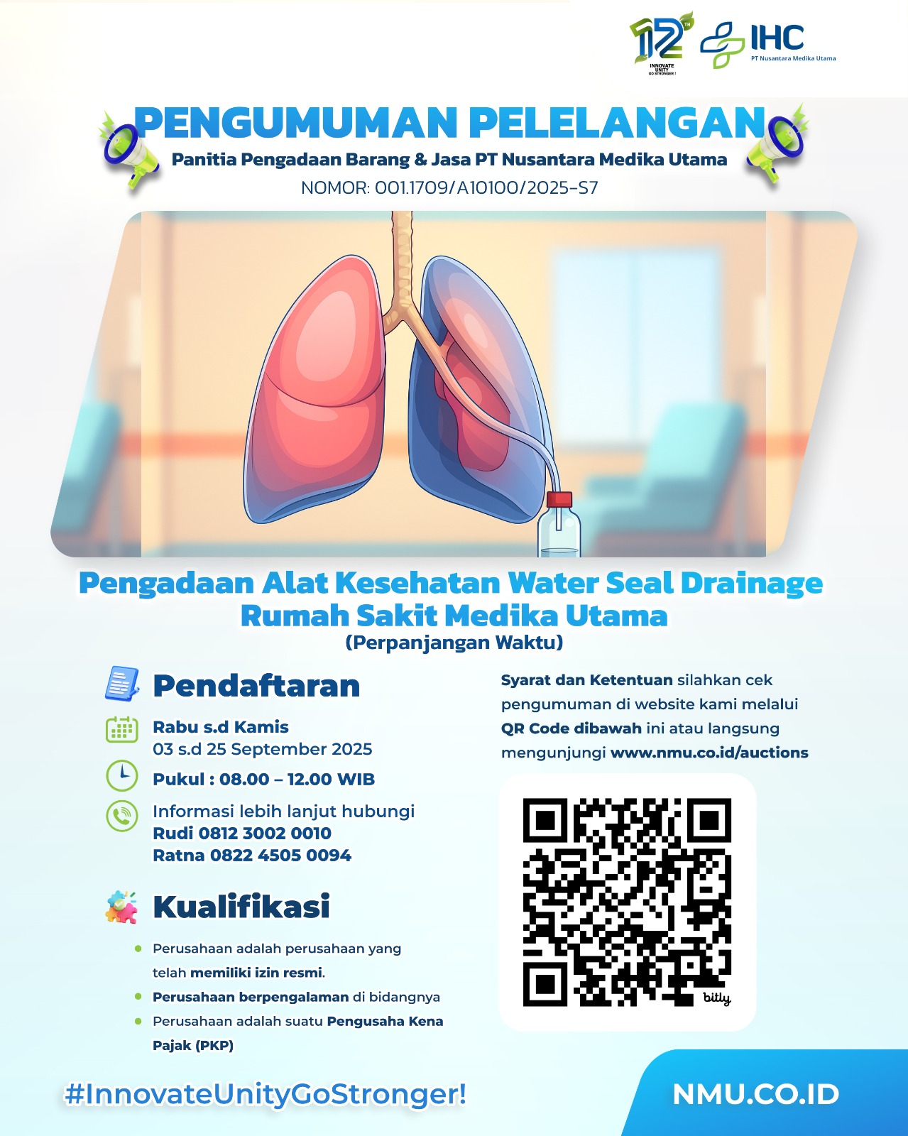 Pengadaan Alat Kesehatan Water Seal Drainage Rumah Sakit Medika Utama (Perpanjangan Waktu)