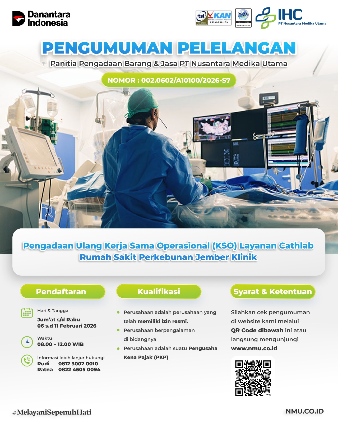 Pengadaan Ulang Kerja Sama Operasional (KSO) Layanan Cathlab Rumah Sakit Perkebunan Jember Klinik