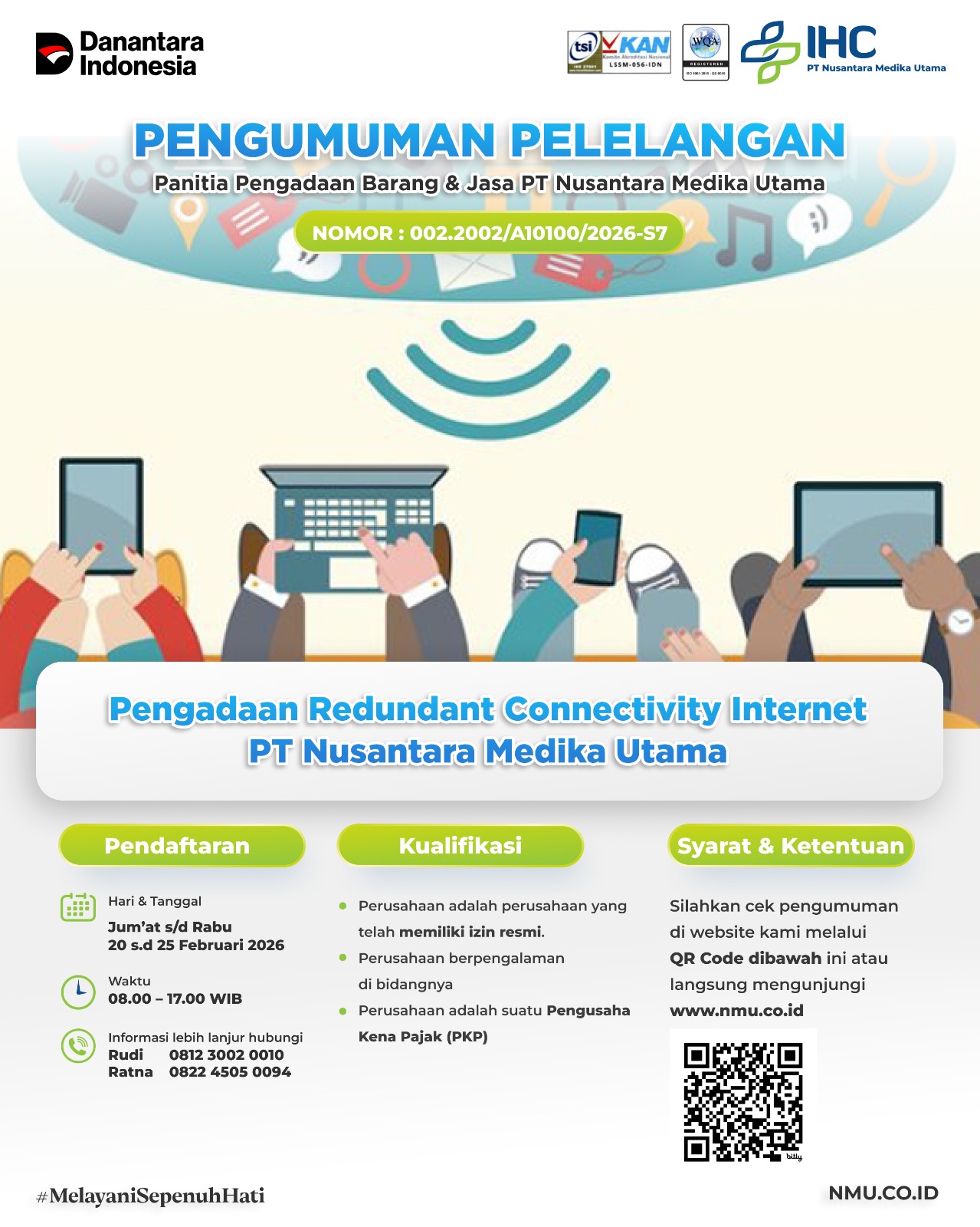 Pengadaan Redundant Connectivity Internet PT Nusantara Medika Utama