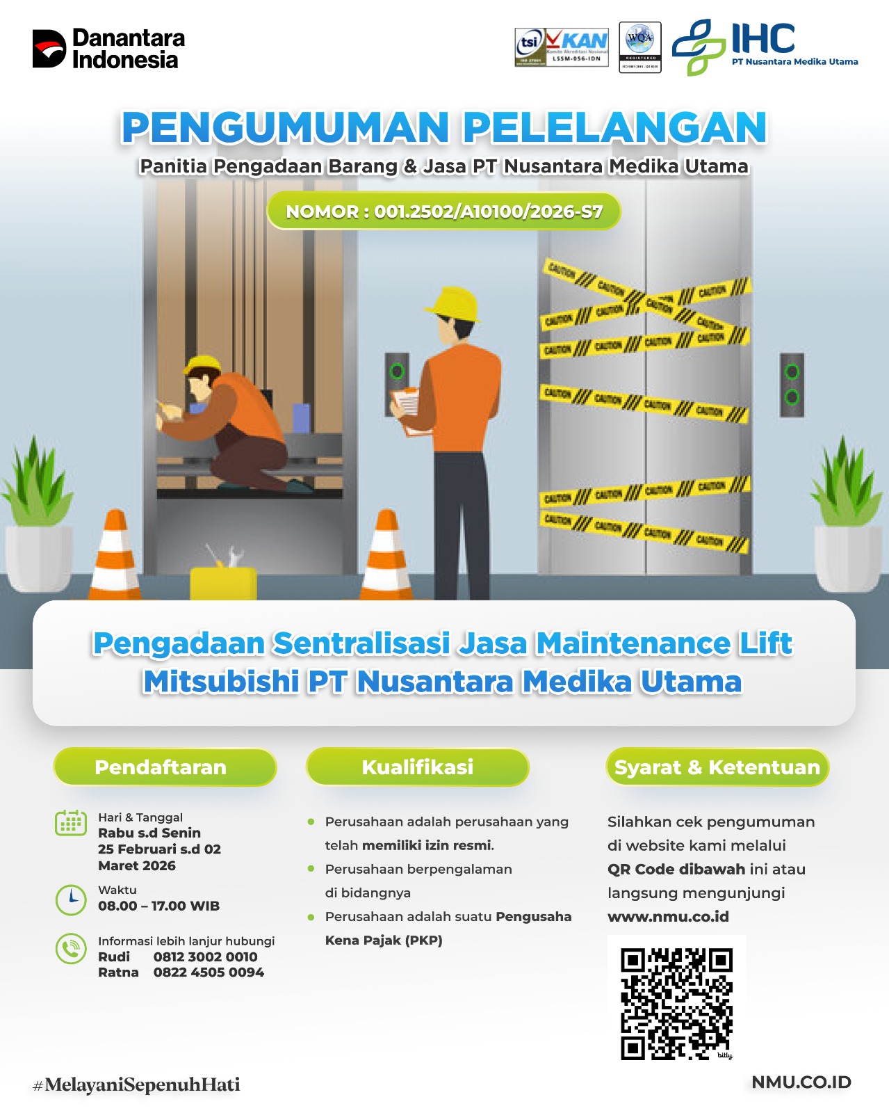 Pengadaan Sentralisasi Jasa Maintenance Lift Mitsubishi PT Nusantara Medika Utama