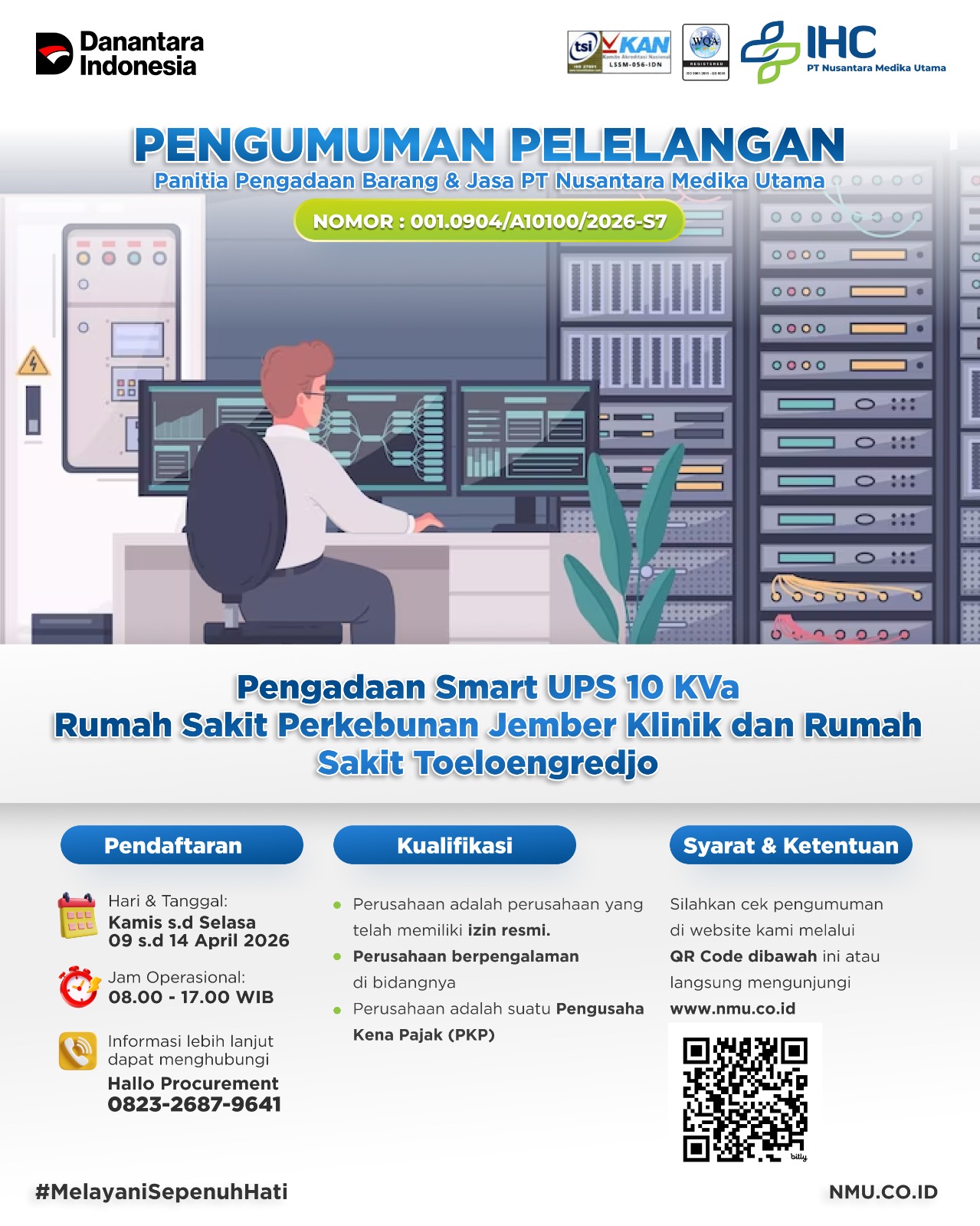 Pengadaan Smart UPS 10 KVa Rumah Sakit Perkebunan Jember Klinik dan Rumah Sakit Toeloengredjo