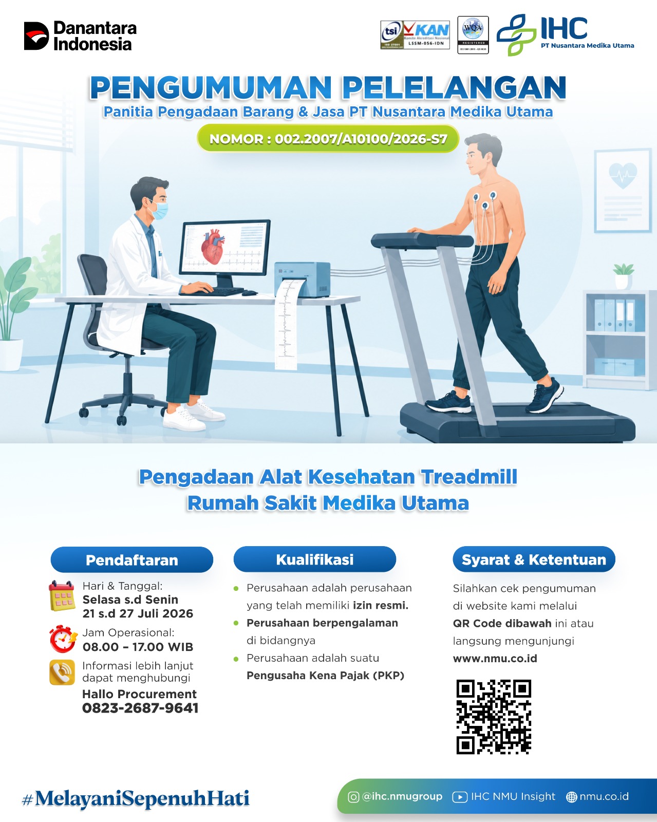 Pengadaan Alat Kesehatan Treadmill Rumah Sakit Medika Utama