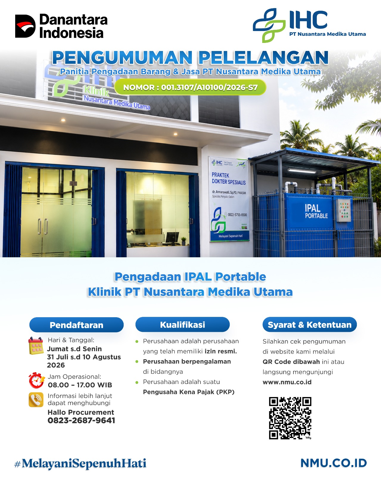 Pengadaan IPAL Portable Klinik PT Nusantara Medika Utama