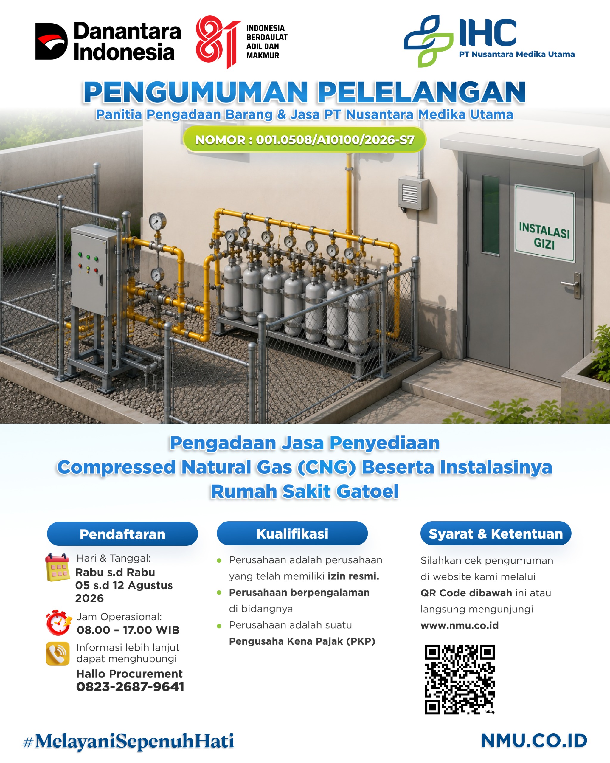 Pengadaan Jasa Penyediaan Compressed Natural Gas (CNG) Beserta Instalasinya Rumah Sakit Gatoel