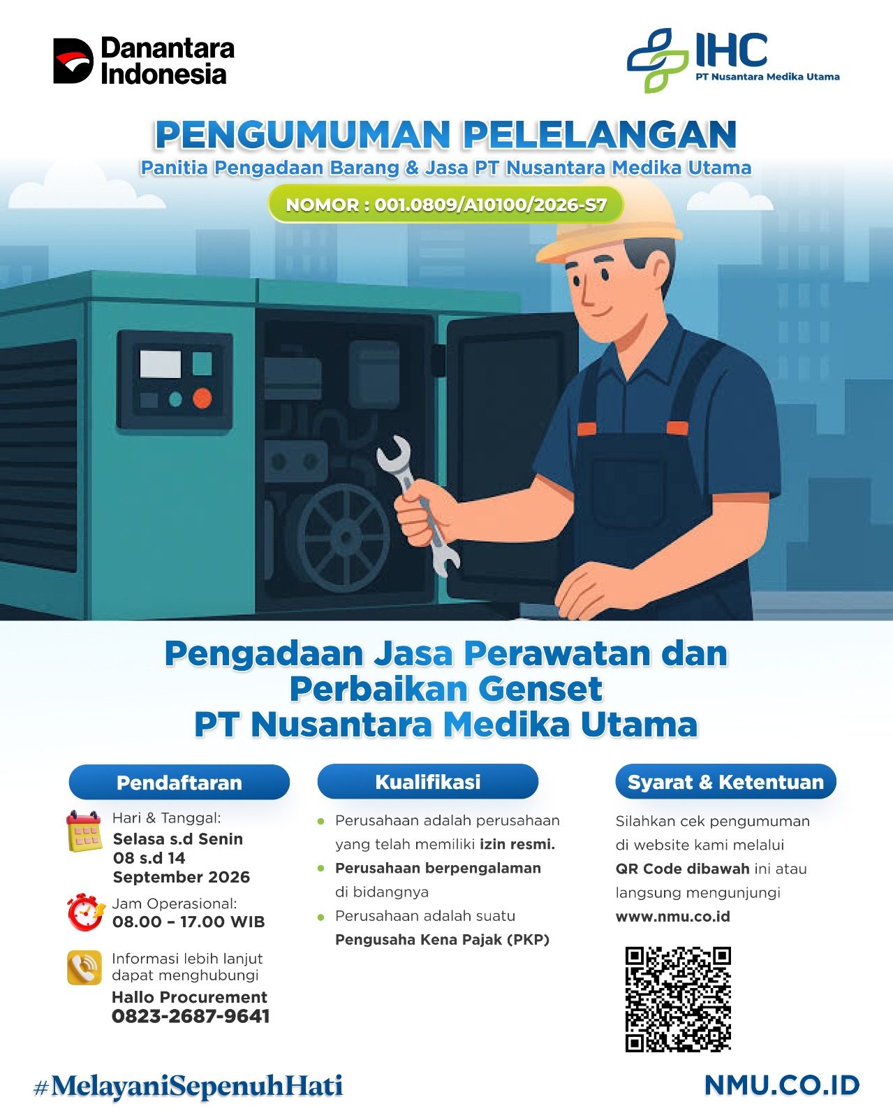Pengadaan Jasa Perawatan dan Perbaikan Genset PT Nusantara Medika Utama