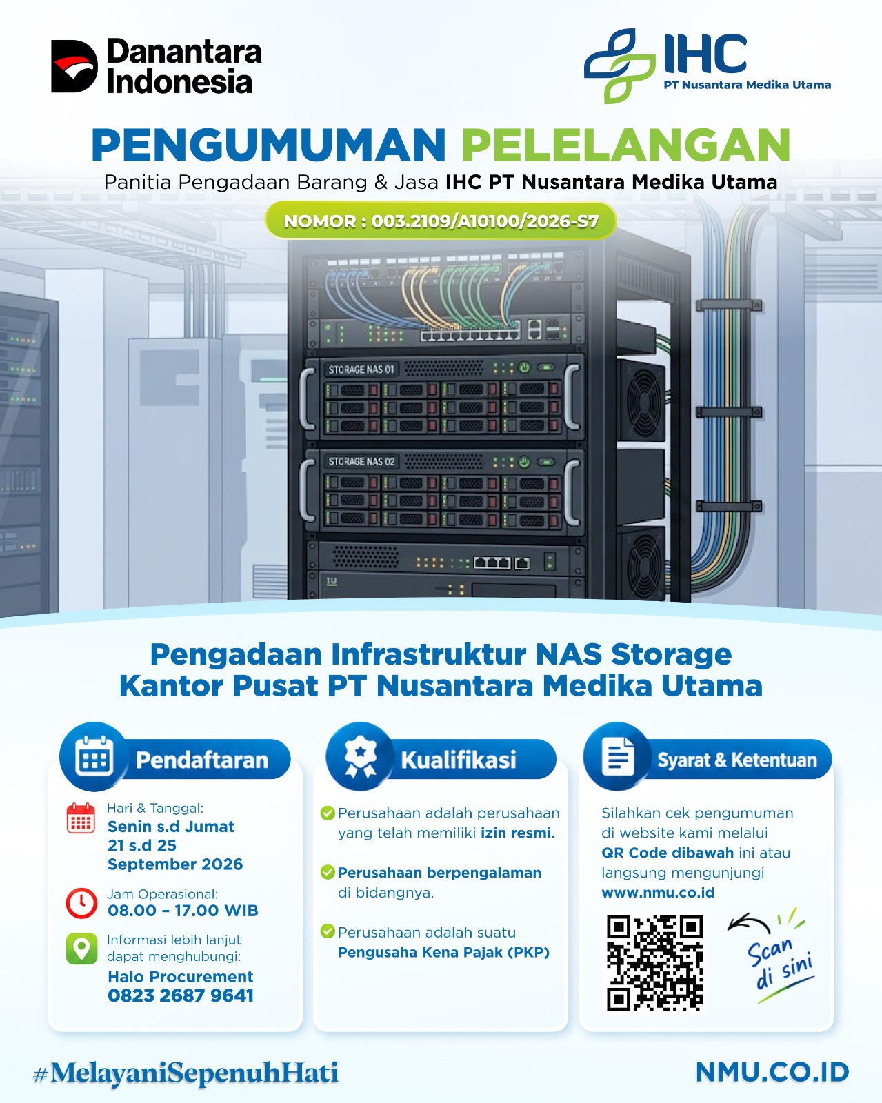 Pengadaan Infrastruktur NAS Storage Kantor Pusat PT Nusantara Medika Utama